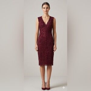 Guess Burgundy - Red Lace and Velvet Dress